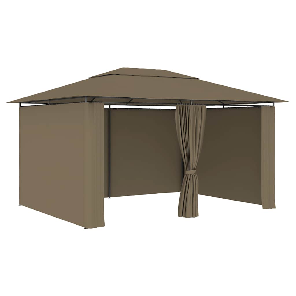 vidaXL Namiot ogrodowy z zasłonami, 4 x 3 m, taupe, 180 g/m²