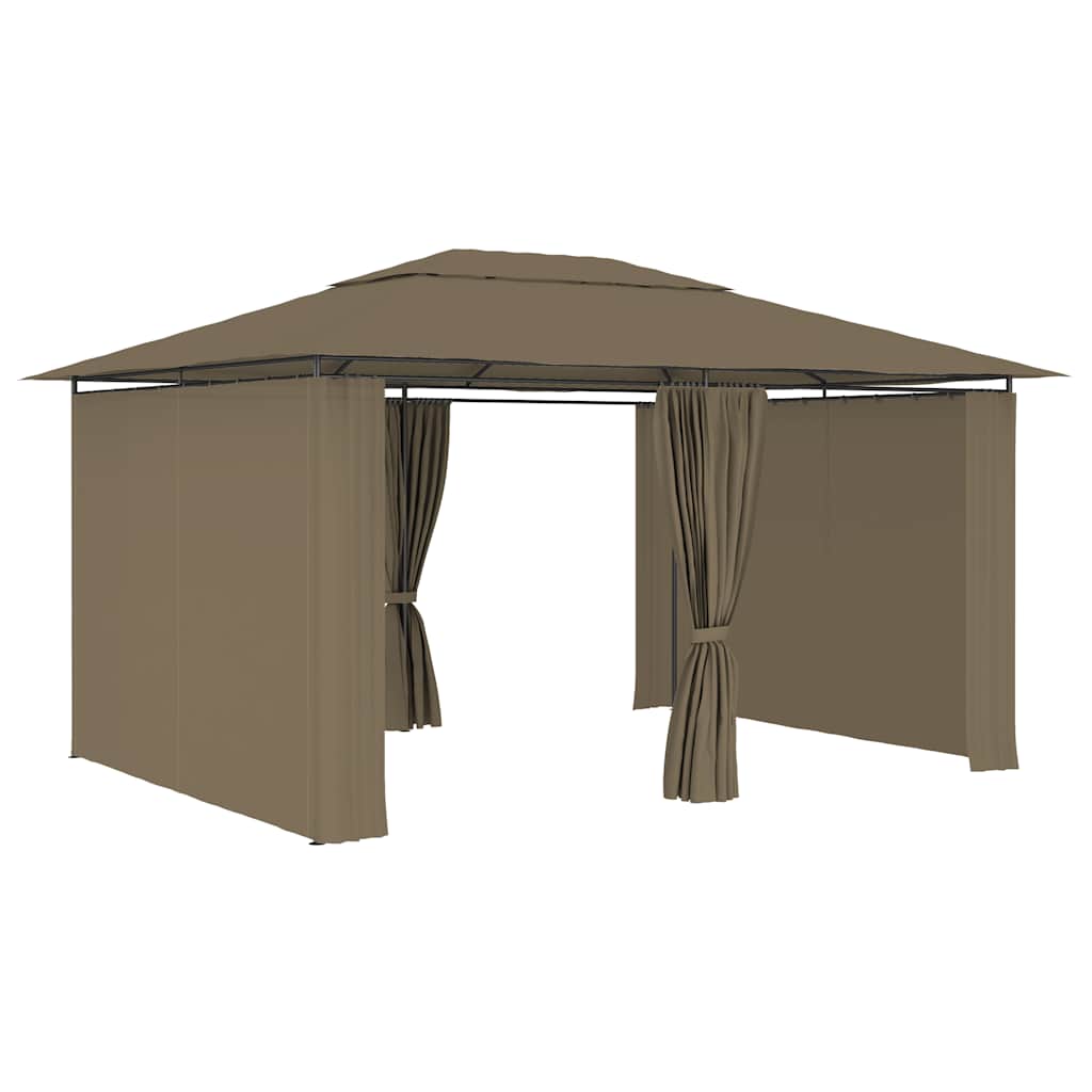 vidaXL Namiot ogrodowy z zasłonami, 4 x 3 m, taupe, 180 g/m²