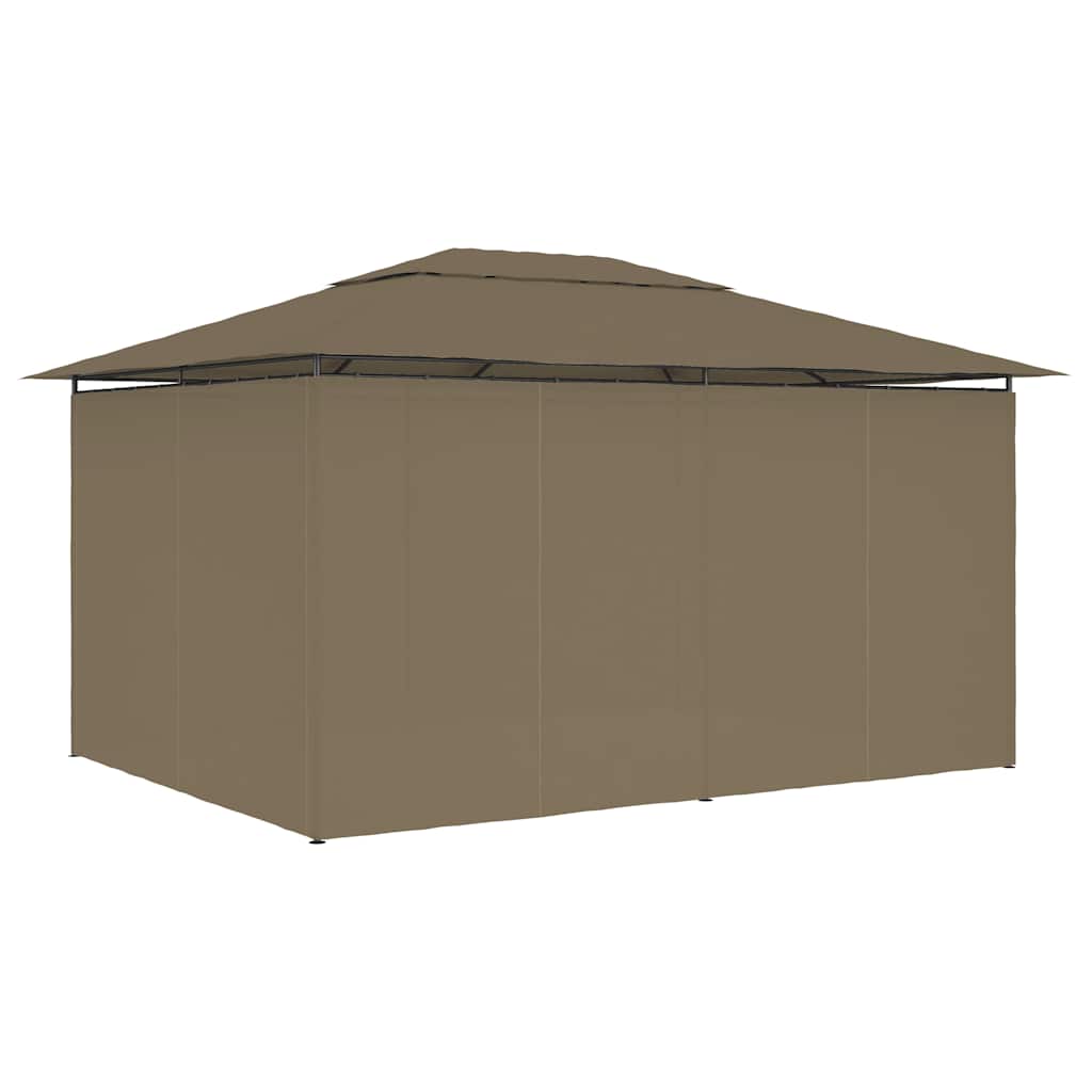 vidaXL Namiot ogrodowy z zasłonami, 4 x 3 m, taupe, 180 g/m²