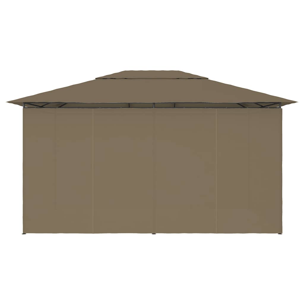 vidaXL Namiot ogrodowy z zasłonami, 4 x 3 m, taupe, 180 g/m²