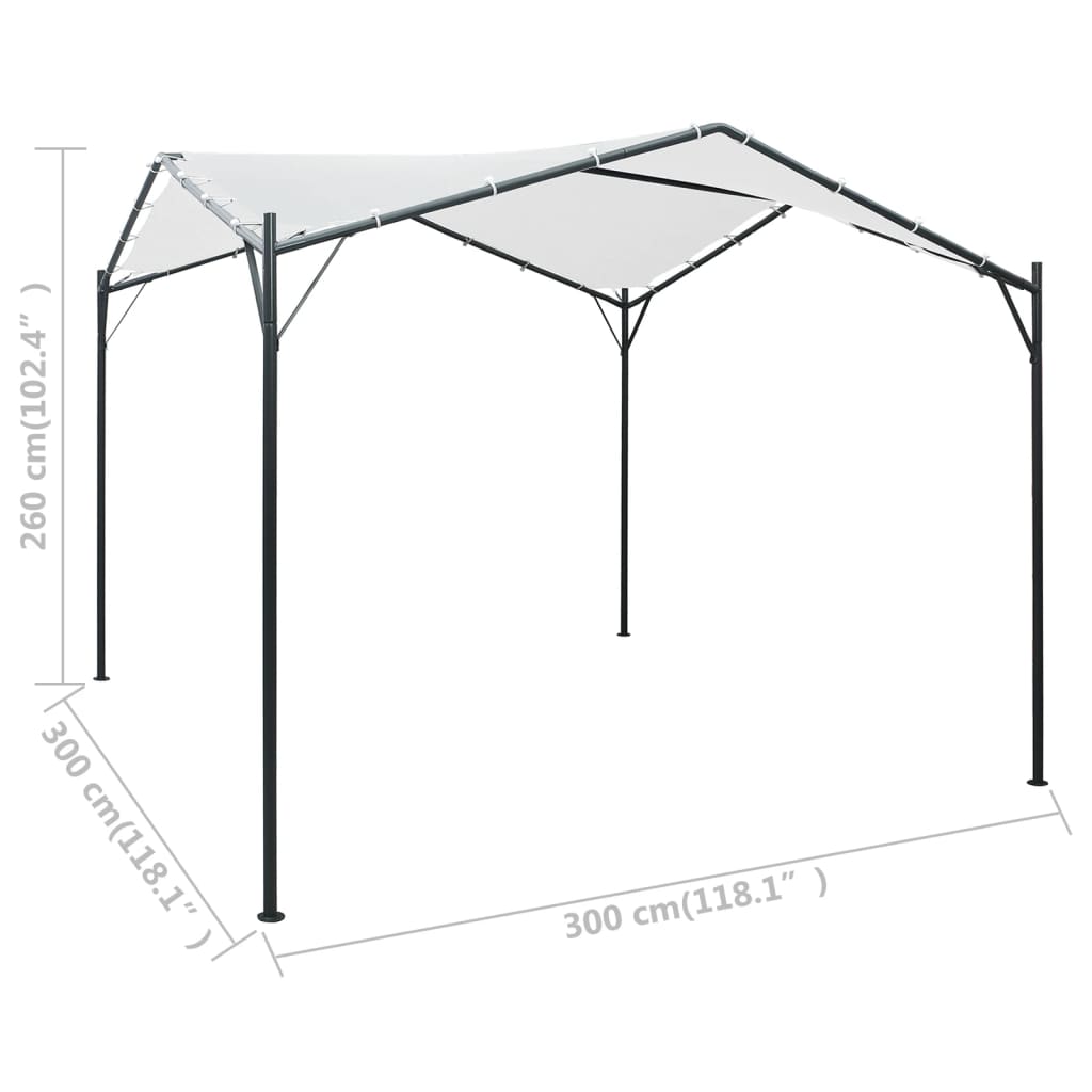 vidaXL Pawilon ogrodowy, 3x3x2,6 m, biały, 180 g/m²