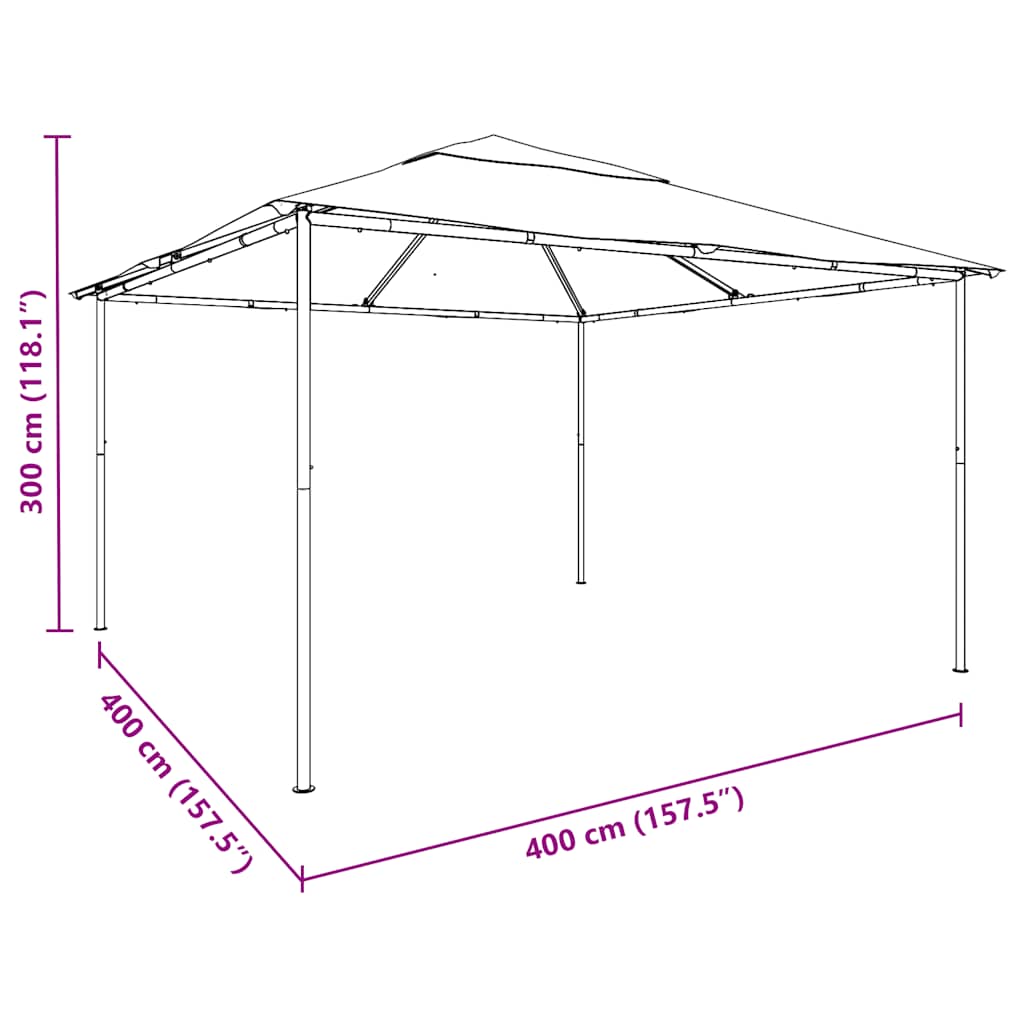vidaXL Altana, 4 x 4 x 3 m, biała, 180 g/m²
