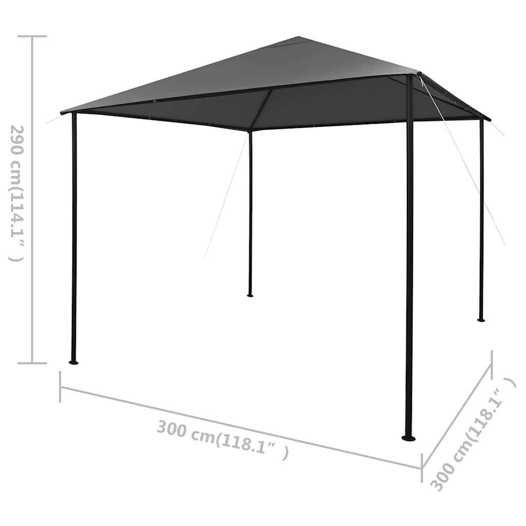 vidaXL Altana, 3 x 3 m, antracytowa, tkanina i stal, 180 g/m²