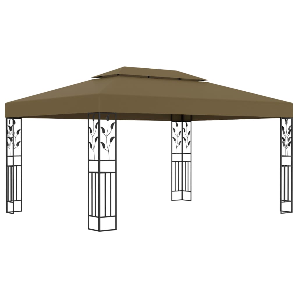 vidaXL Altana z podwójnym dachem, 3x4 m, taupe, 180 g/m²