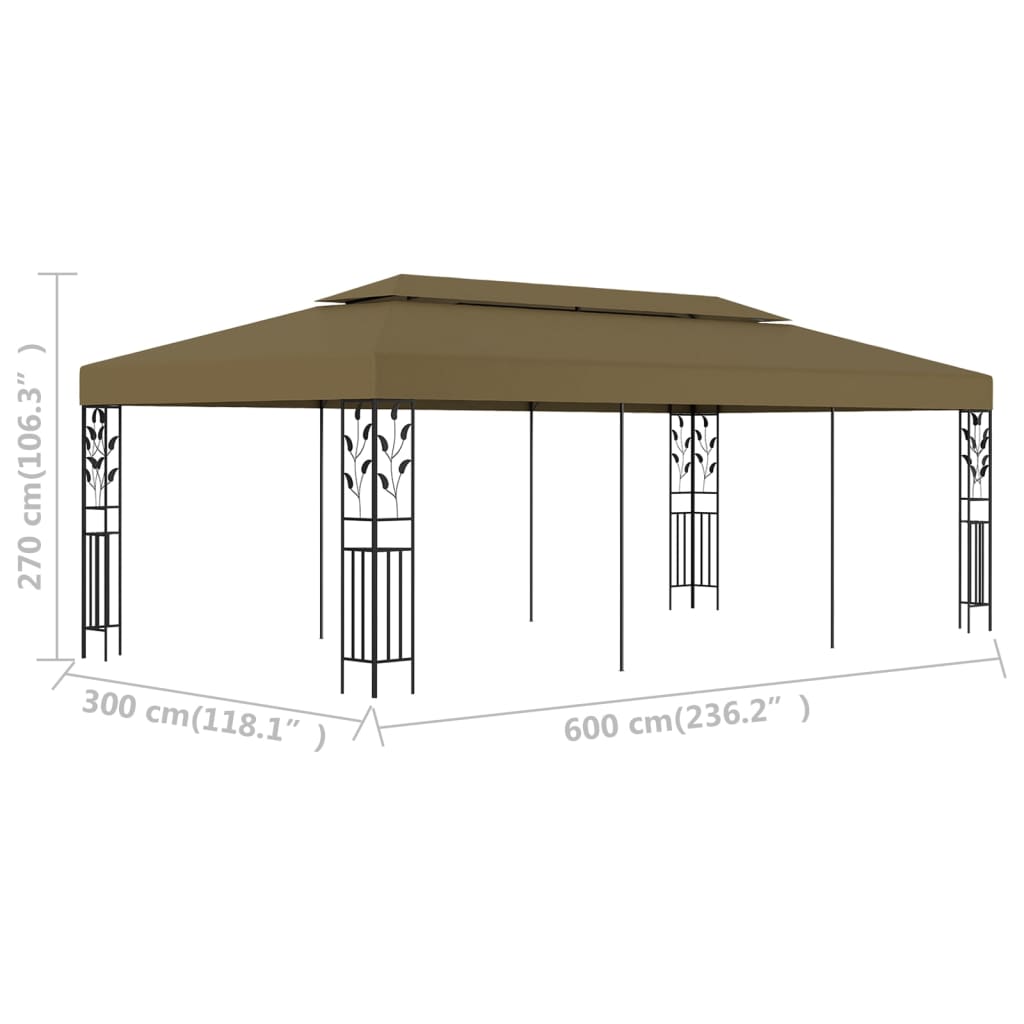 vidaXL Altana, 6 x 3 m, taupe, 180 g/m²