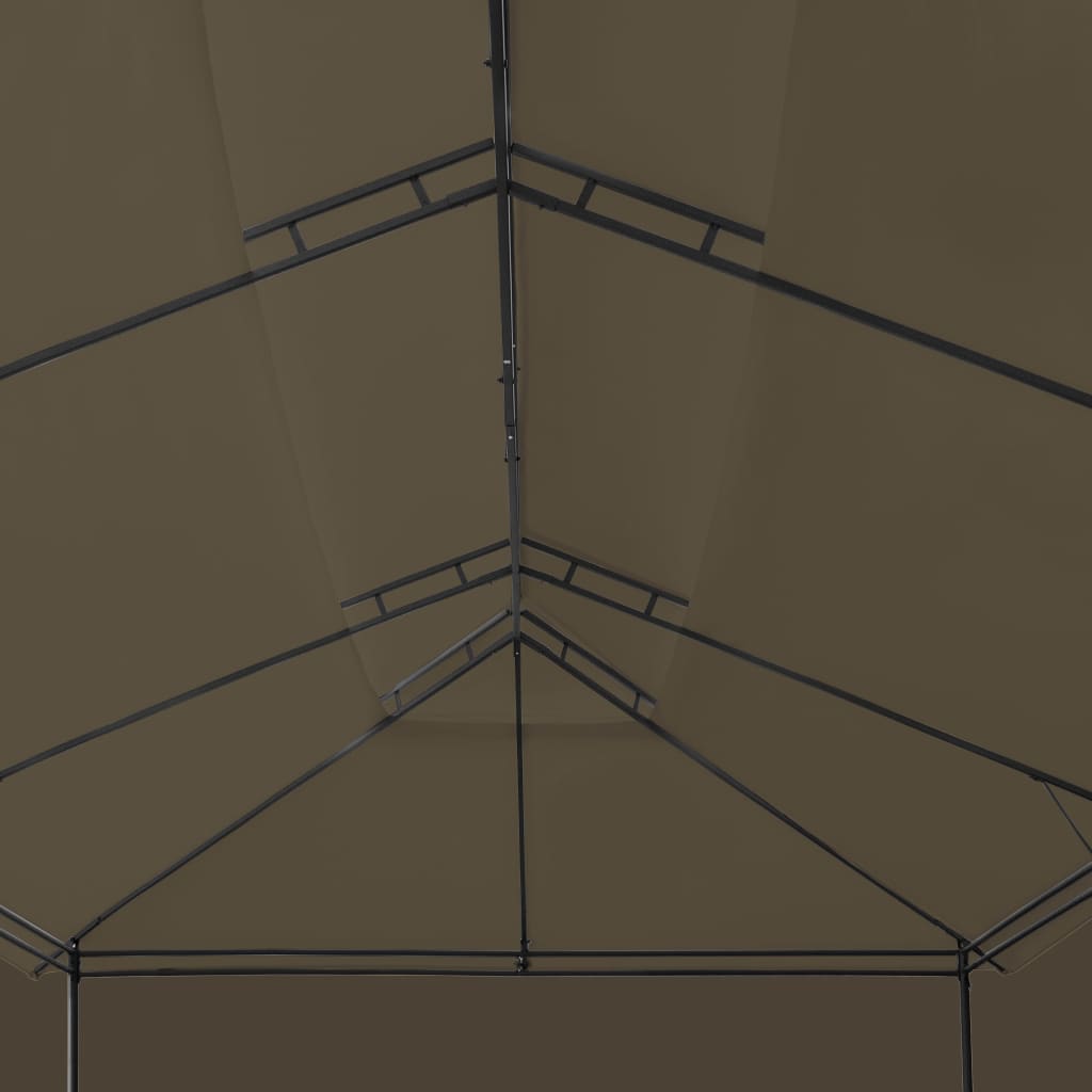 vidaXL Altana z zasłonami, 600x298x270 cm, kolor taupe, 180 g/m²