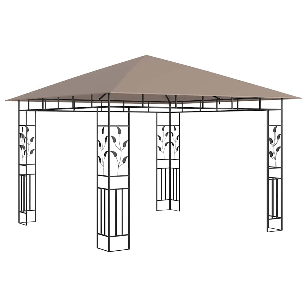vidaXL Altana ogrodowa z moskitierą, 3x3x2,73 m, kolor taupe, 180 g/m²