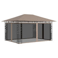 vidaXL Altana ogrodowa z moskitierą, 4x3x2,73 m, kolor taupe, 180 g/m²