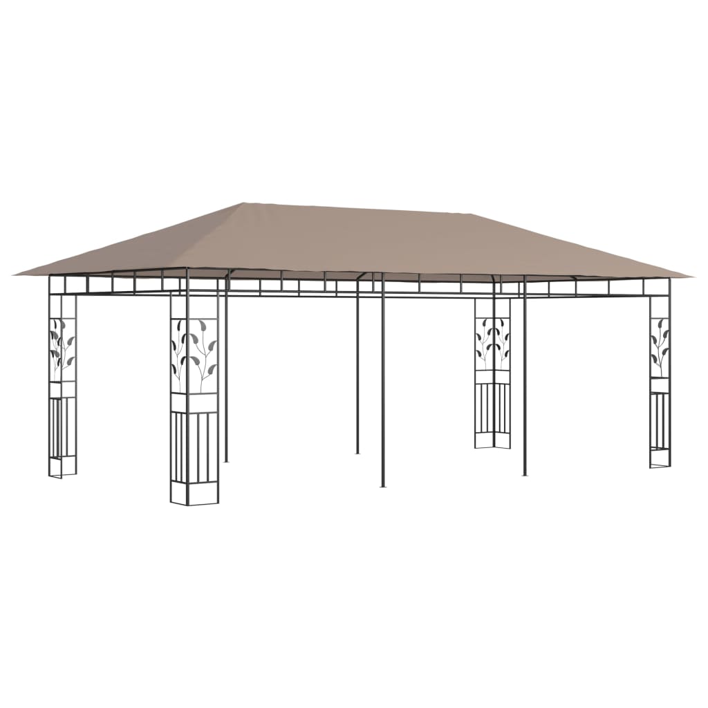 vidaXL Altana ogrodowa z moskitierą, 6x3x2,73 m, kolor taupe, 180 g/m²