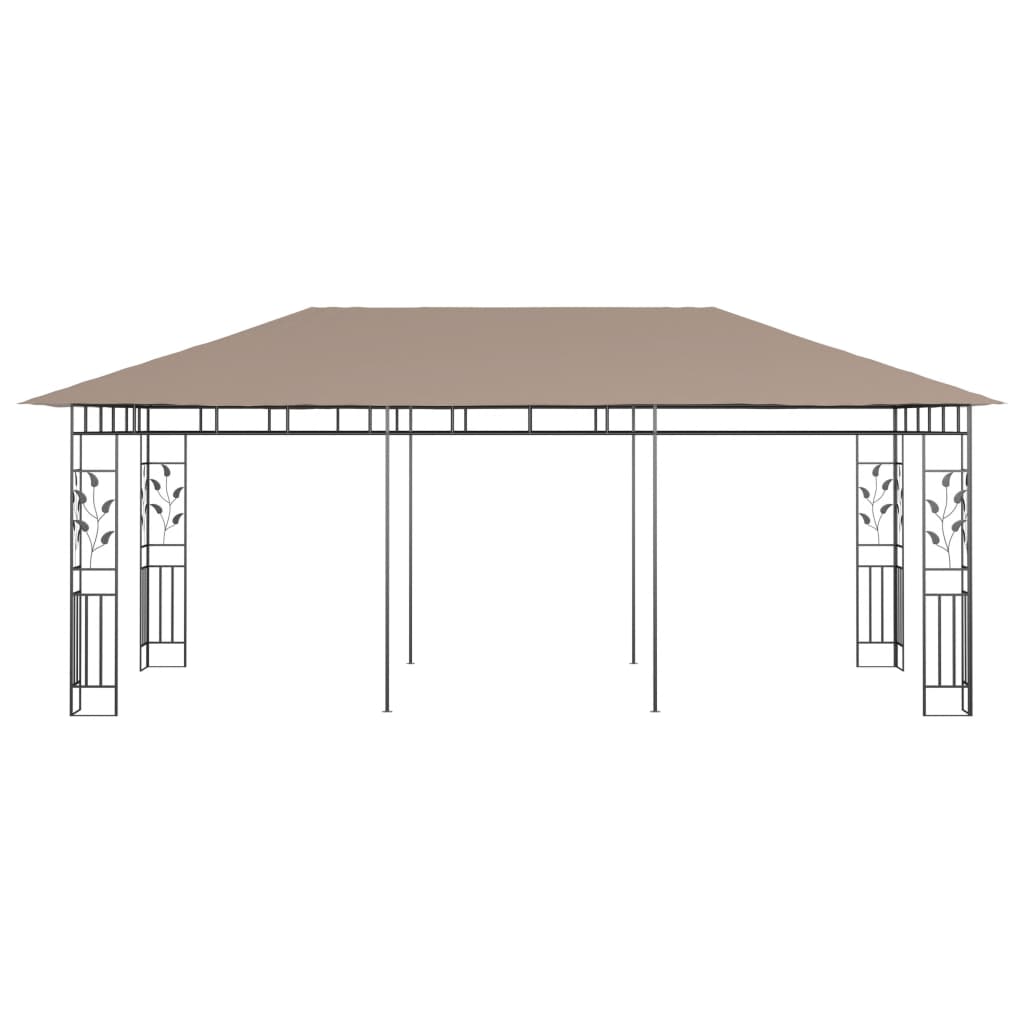 vidaXL Altana ogrodowa z moskitierą, 6x3x2,73 m, kolor taupe, 180 g/m²