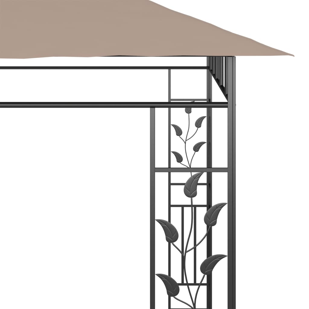 vidaXL Altana ogrodowa z moskitierą, 6x3x2,73 m, kolor taupe, 180 g/m²
