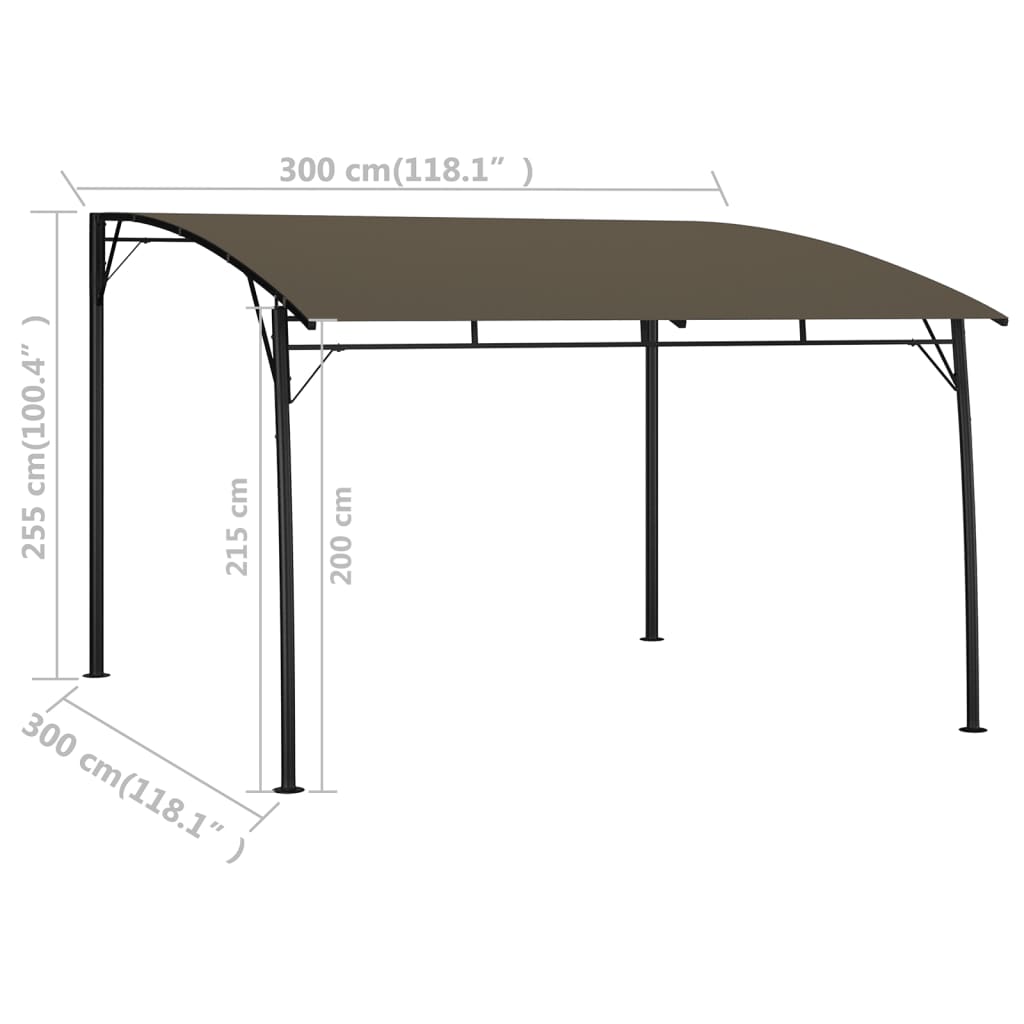 vidaXL Zadaszenie ogrodowe, 3 x 3 x 2,55 m, kolor taupe
