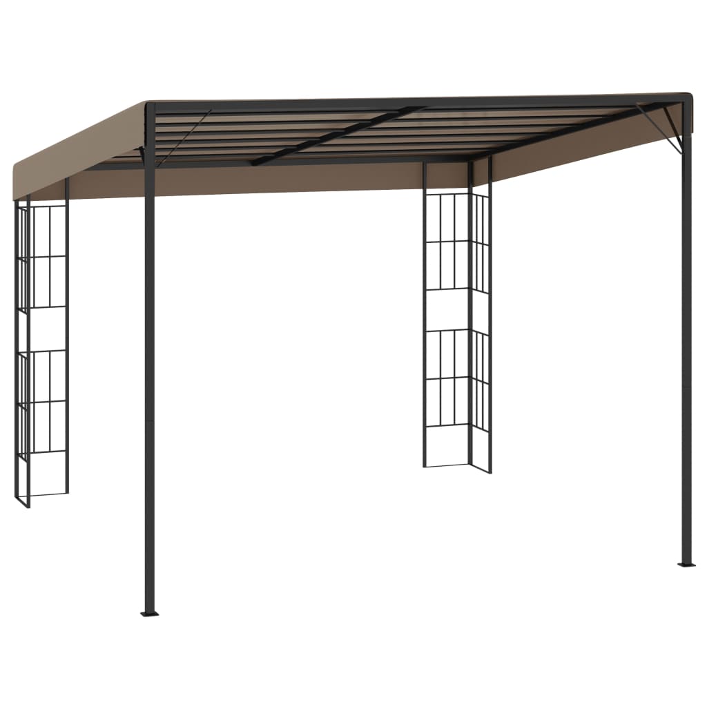 vidaXL Altana przyścienna, 3 x 3 m, taupe, tkanina