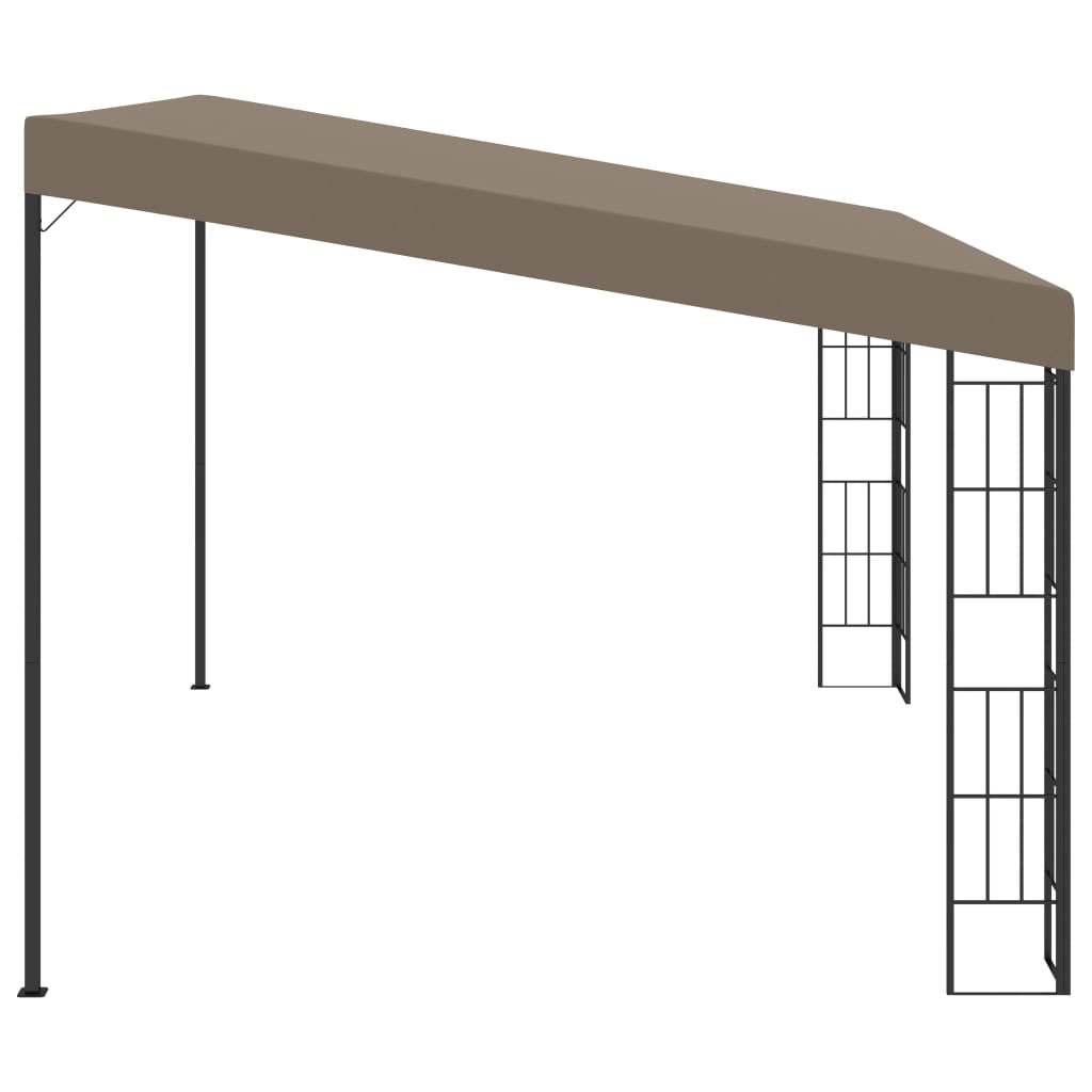 vidaXL Altana przyścienna, 4 x 3 m, taupe, tkanina
