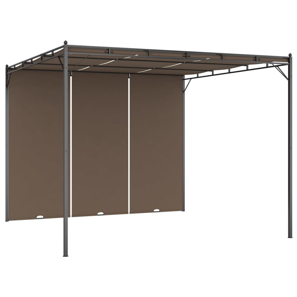 vidaXL Altana ogrodowa z zasłoną, 3 x 3 x 2,25 m, kolor taupe