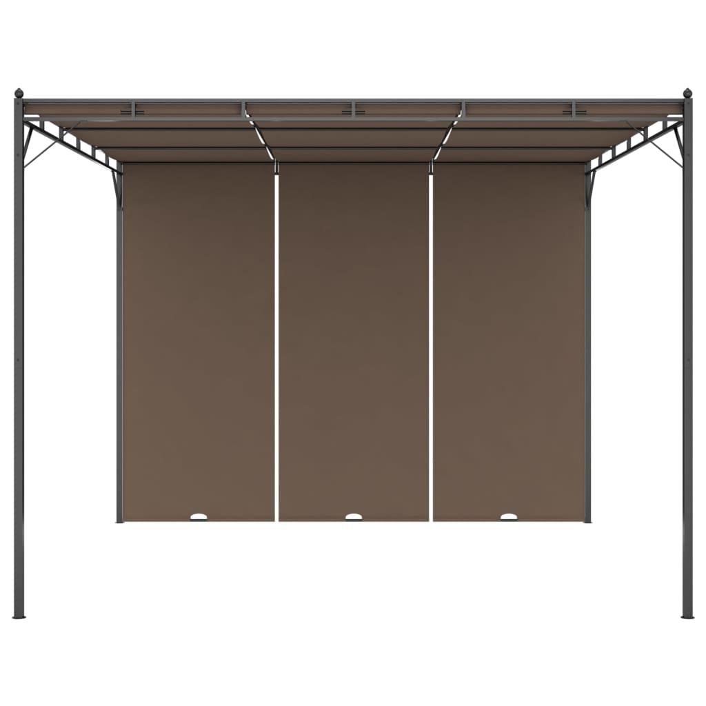 vidaXL Altana ogrodowa z zasłoną, 3 x 3 x 2,25 m, kolor taupe