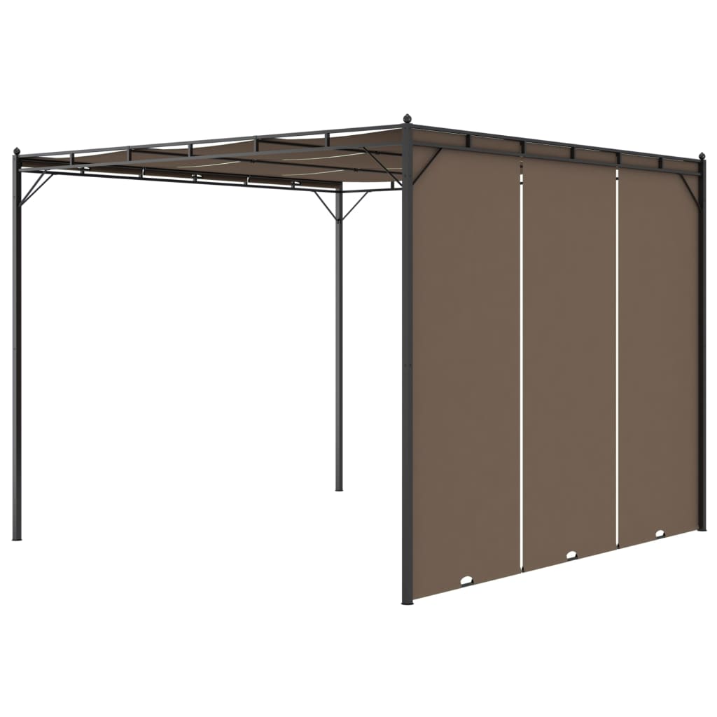 vidaXL Altana ogrodowa z zasłoną, 3 x 3 x 2,25 m, kolor taupe