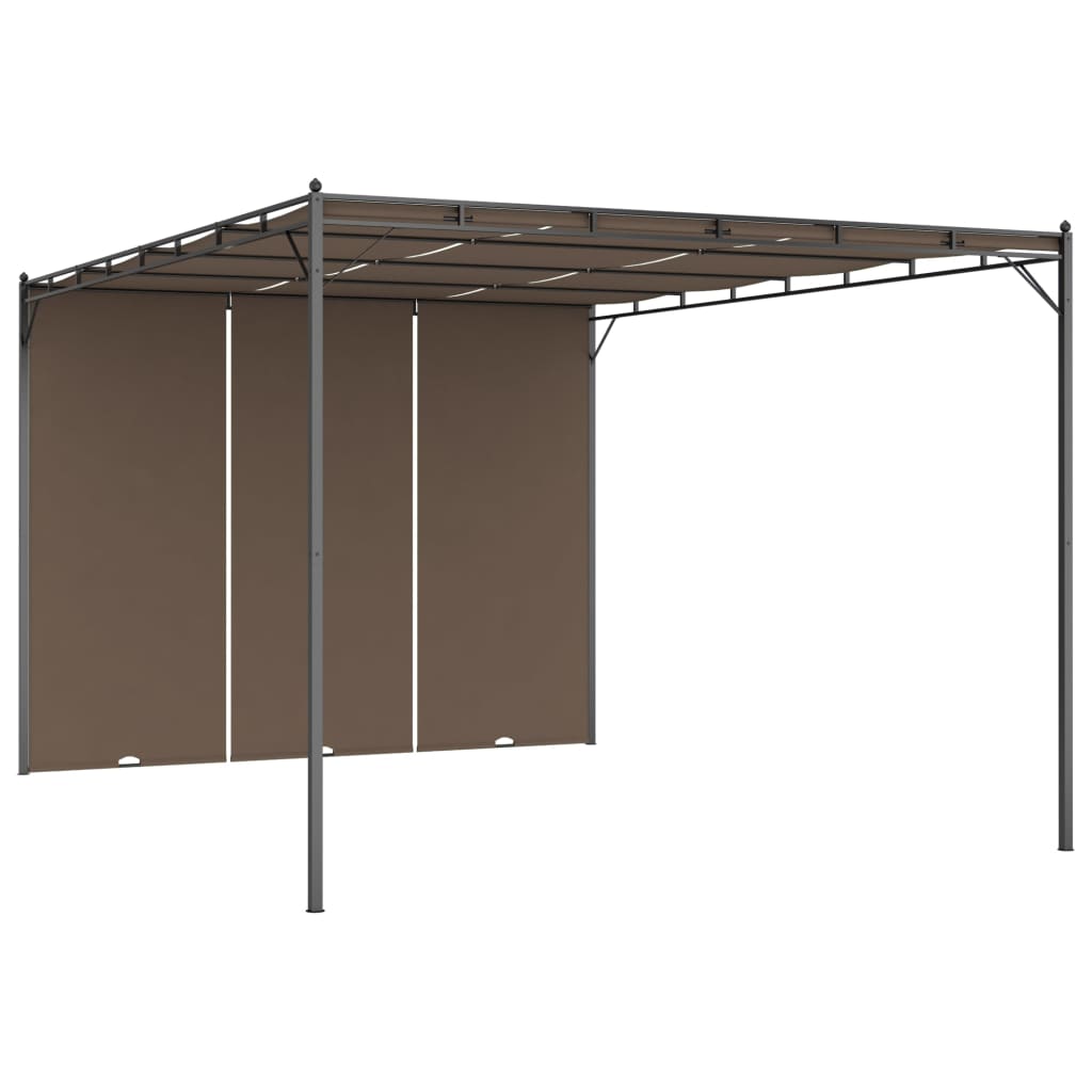 vidaXL Altana ogrodowa z zasłoną, 4 x 3 x 2,25 m, kolor taupe