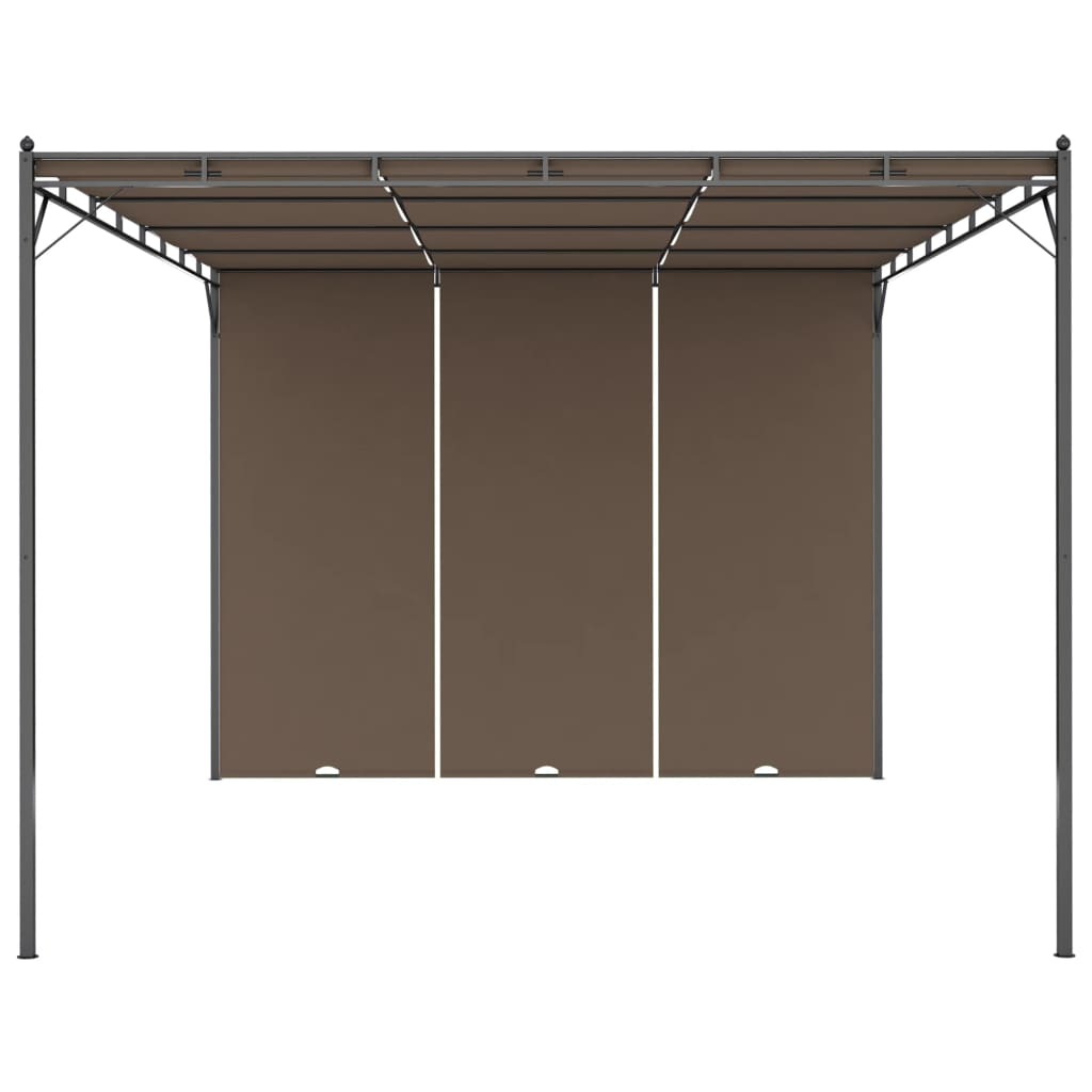 vidaXL Altana ogrodowa z zasłoną, 4 x 3 x 2,25 m, kolor taupe