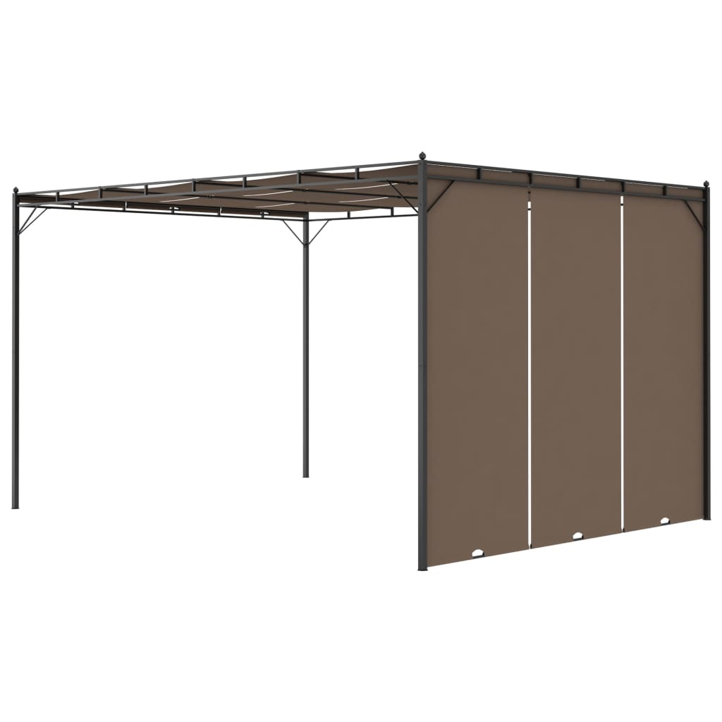 vidaXL Altana ogrodowa z zasłoną, 4 x 3 x 2,25 m, kolor taupe