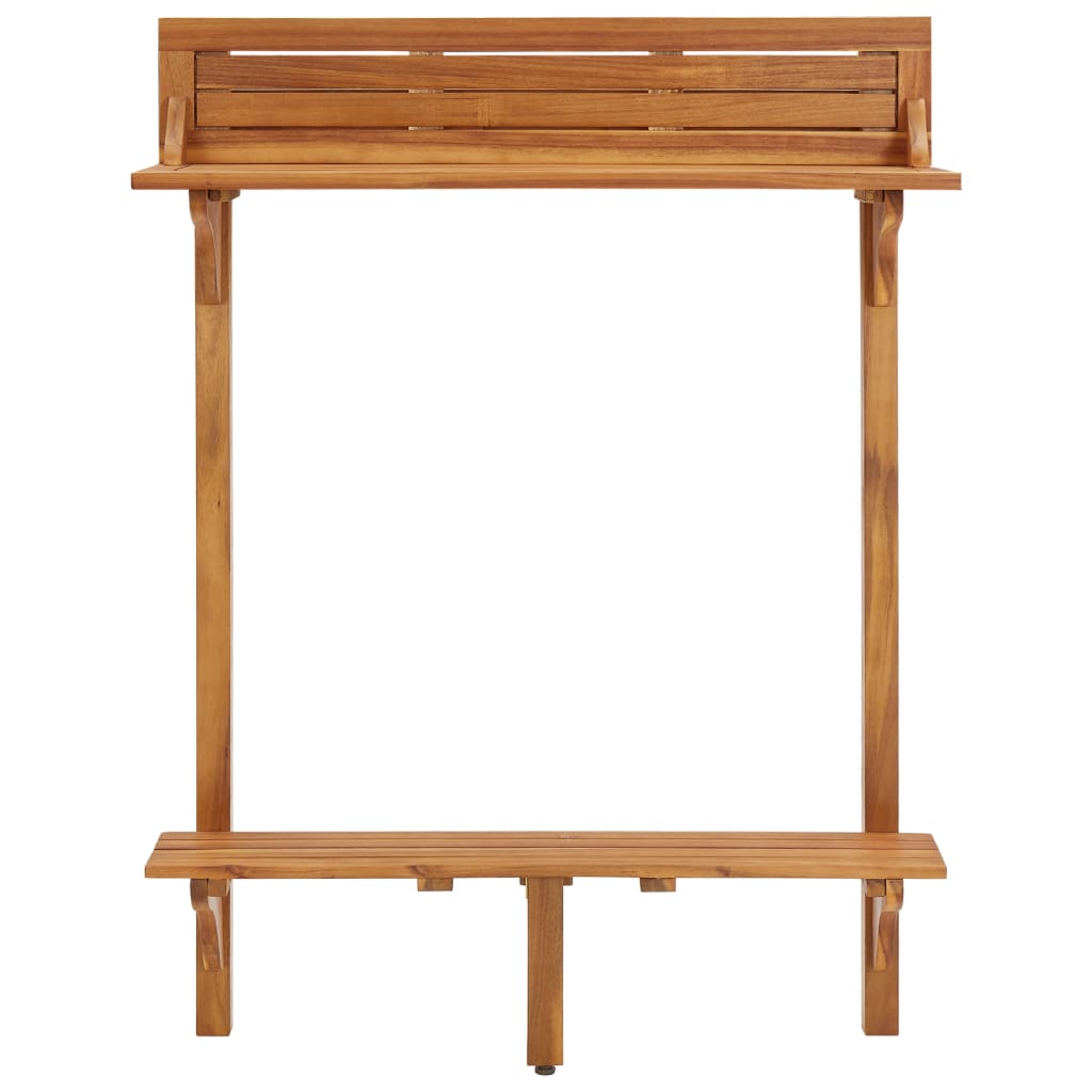 vidaXL Barowy stolik balkonowy, 90x37x122,5 cm, lite drewno akacjowe