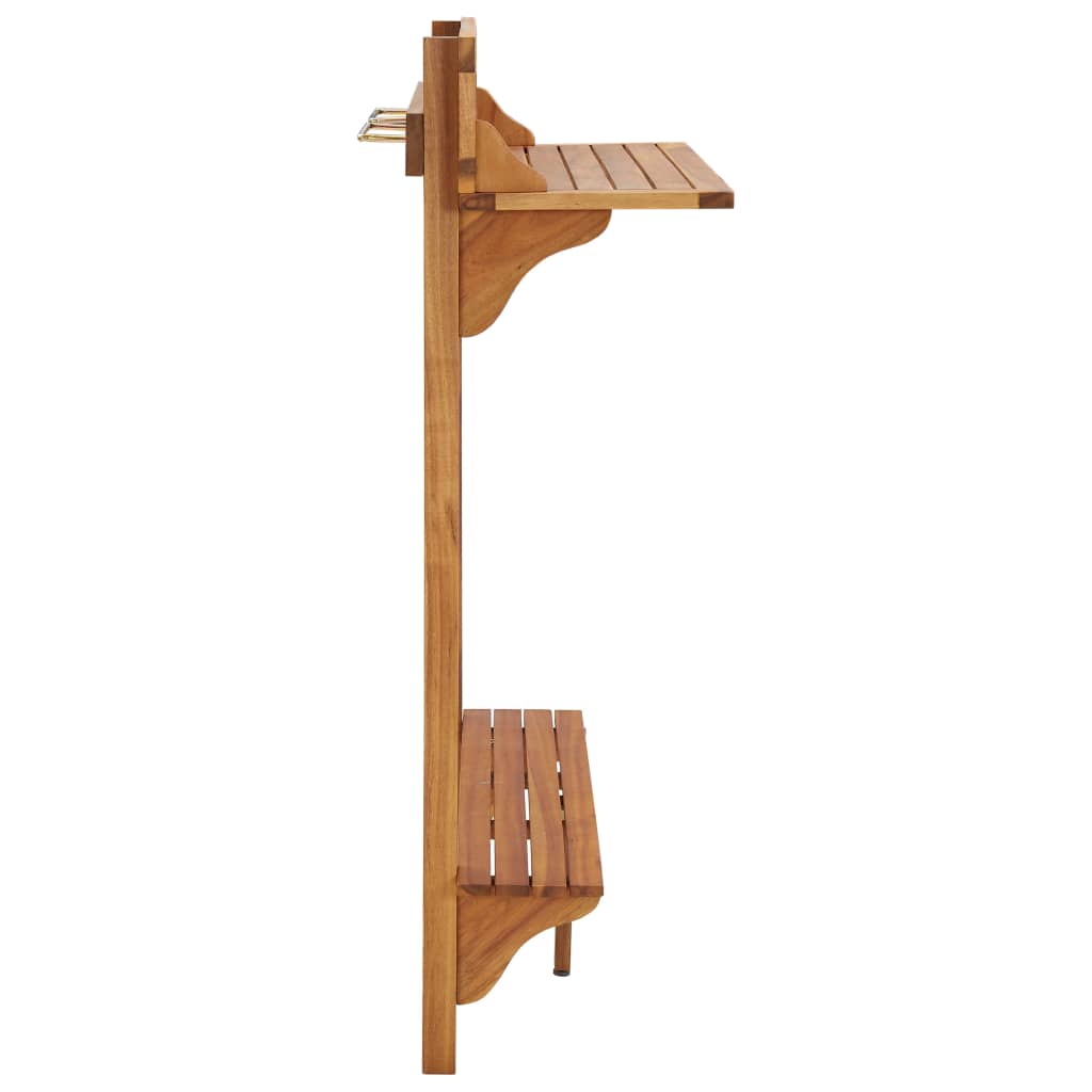vidaXL Barowy stolik balkonowy, 90x37x122,5 cm, lite drewno akacjowe