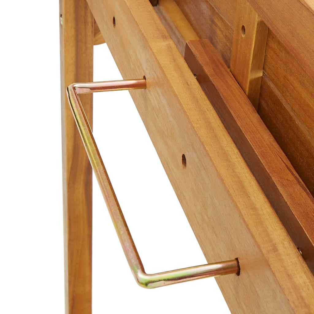 vidaXL Barowy stolik balkonowy, 90x37x122,5 cm, lite drewno akacjowe