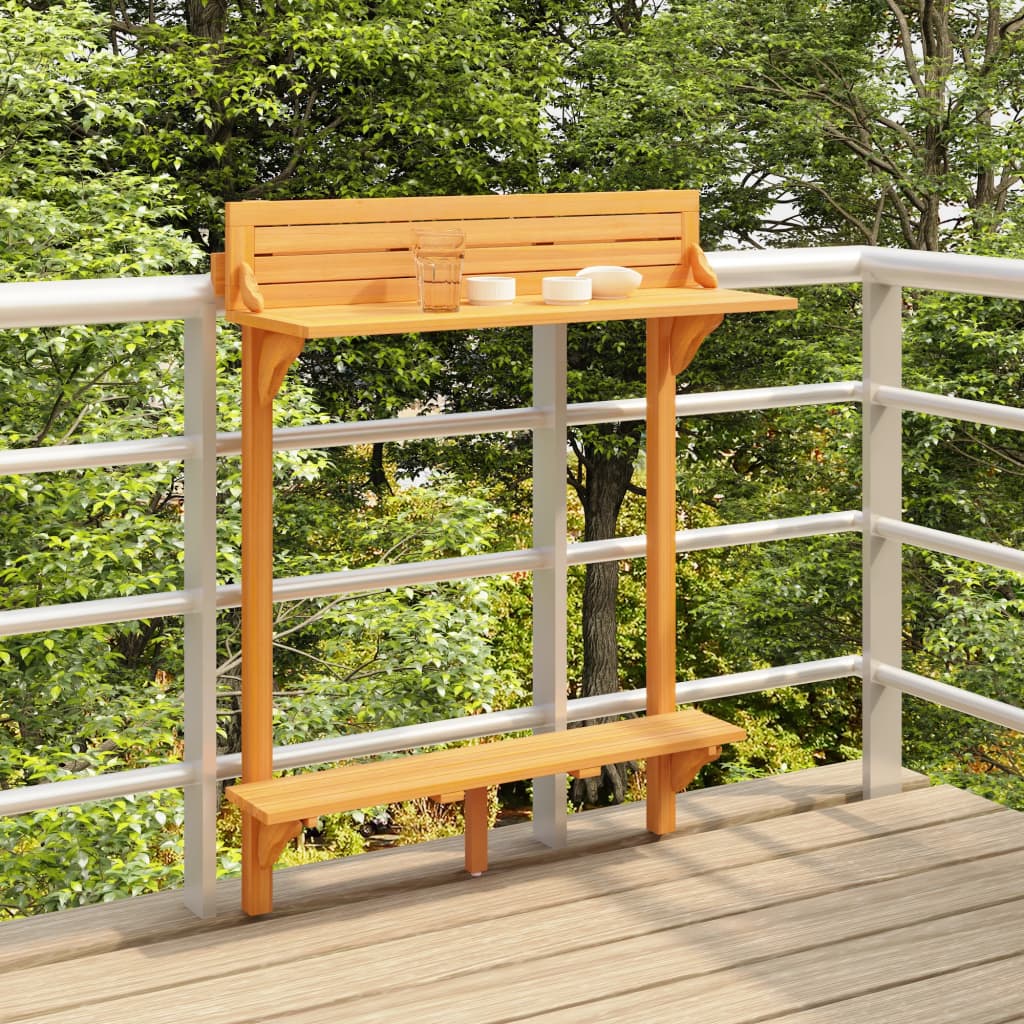 vidaXL Barowy stolik balkonowy, 90x37x122,5 cm, lite drewno akacjowe