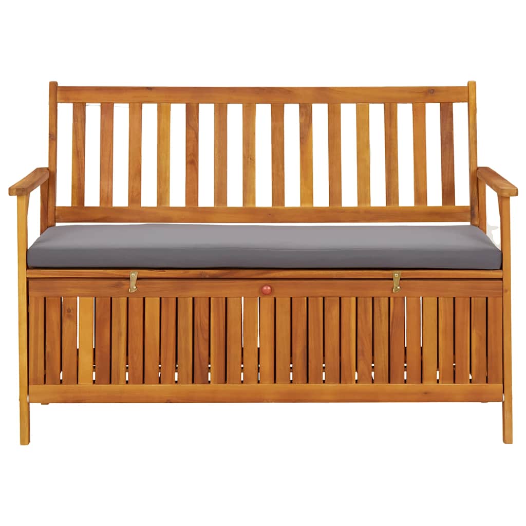 vidaXL Ławka ogrodowa ze schowkiem, 120 cm, lite drewno akacjowe