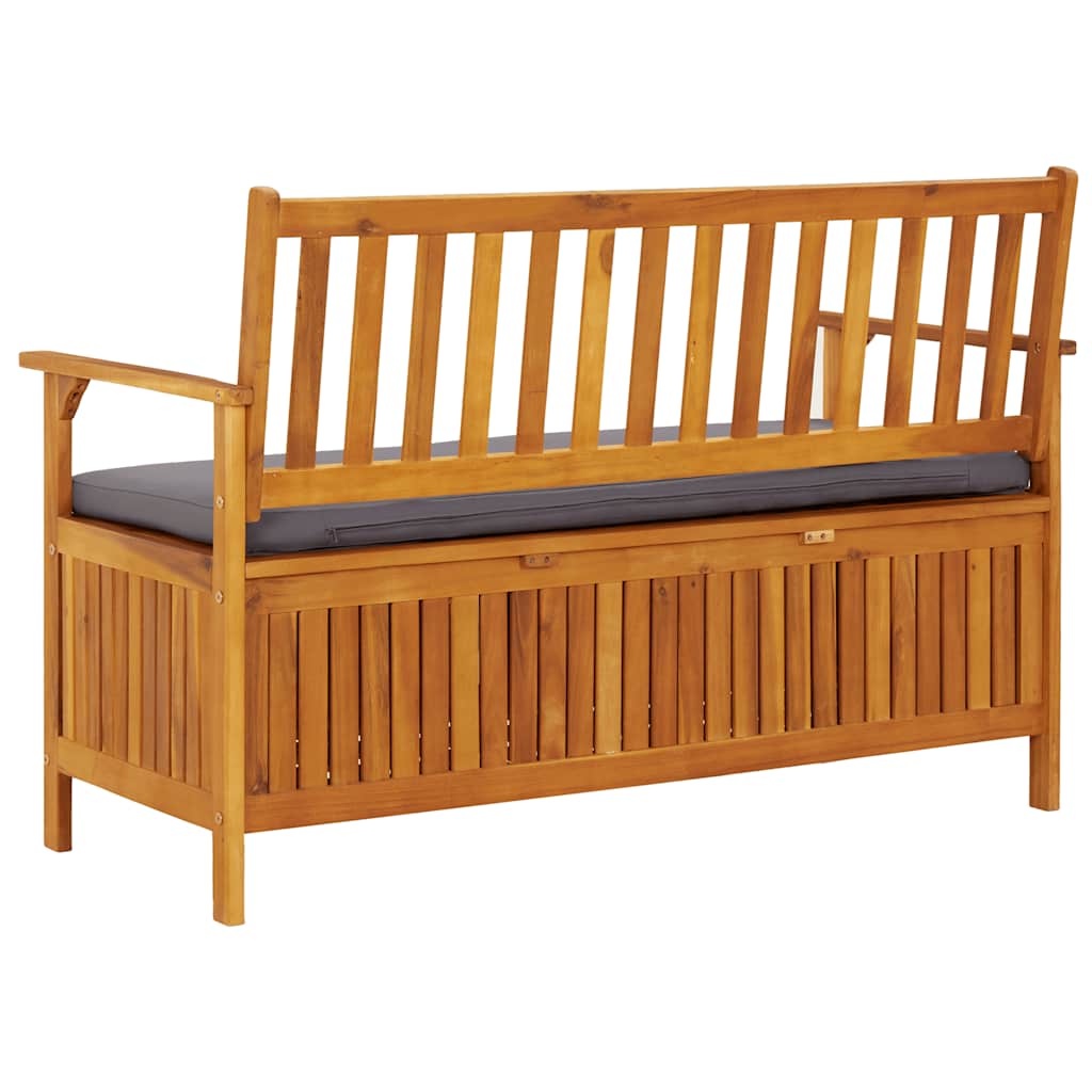 vidaXL Ławka ogrodowa ze schowkiem, 120 cm, lite drewno akacjowe