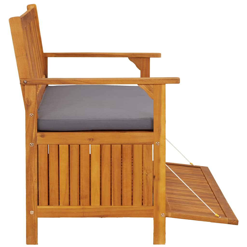 vidaXL Ławka ogrodowa ze schowkiem, 120 cm, lite drewno akacjowe