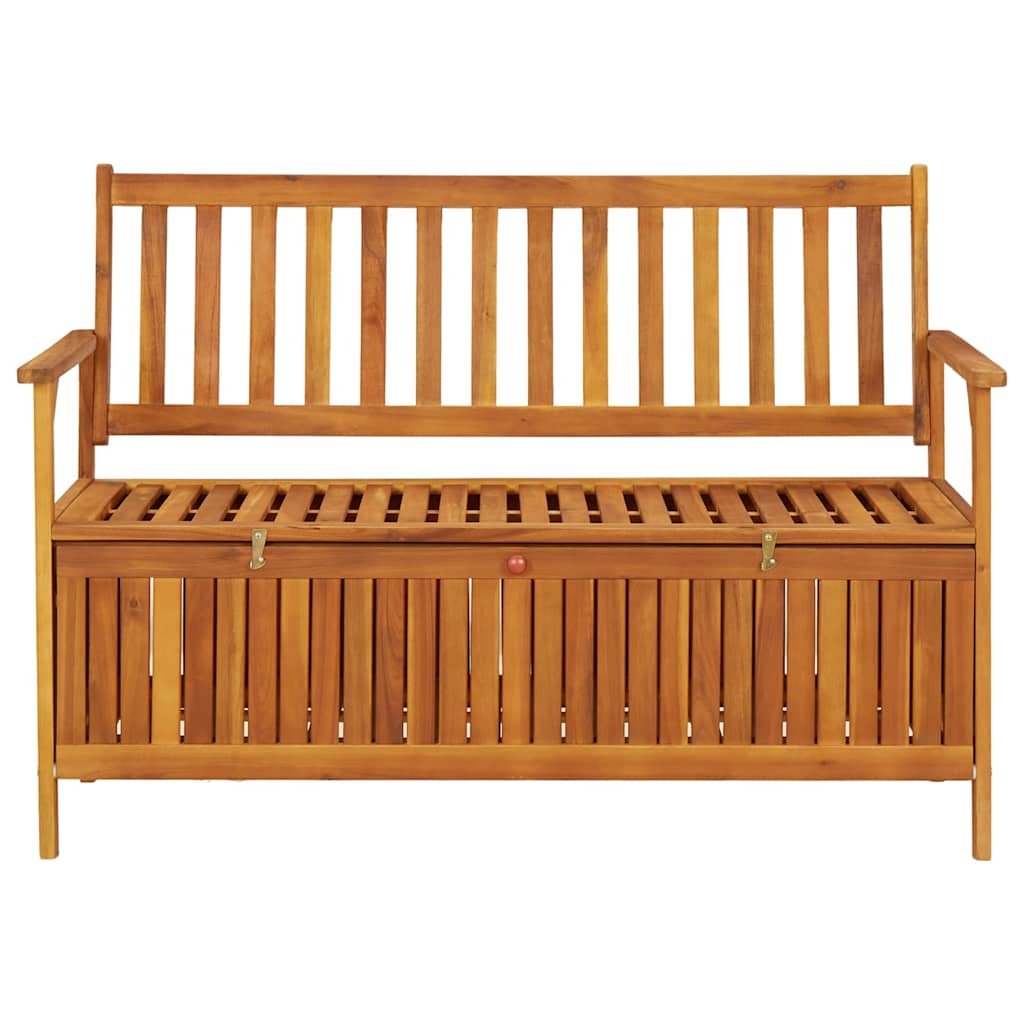 vidaXL Ławka ogrodowa ze schowkiem, 120 cm, lite drewno akacjowe