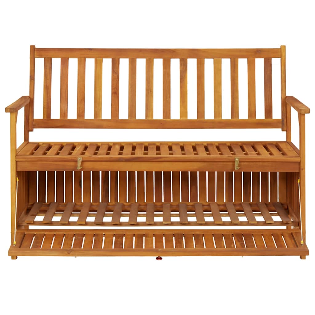 vidaXL Ławka ogrodowa ze schowkiem, 120 cm, lite drewno akacjowe