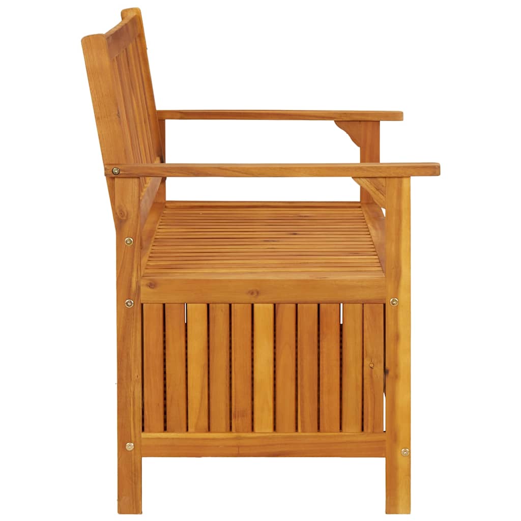 vidaXL Ławka ogrodowa ze schowkiem, 120 cm, lite drewno akacjowe
