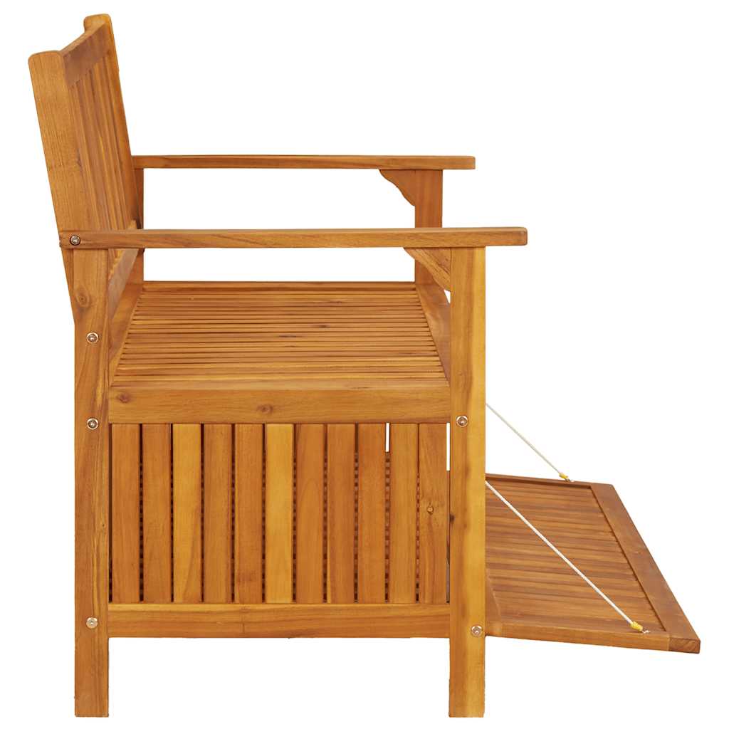 vidaXL Ławka ogrodowa ze schowkiem, 120 cm, lite drewno akacjowe