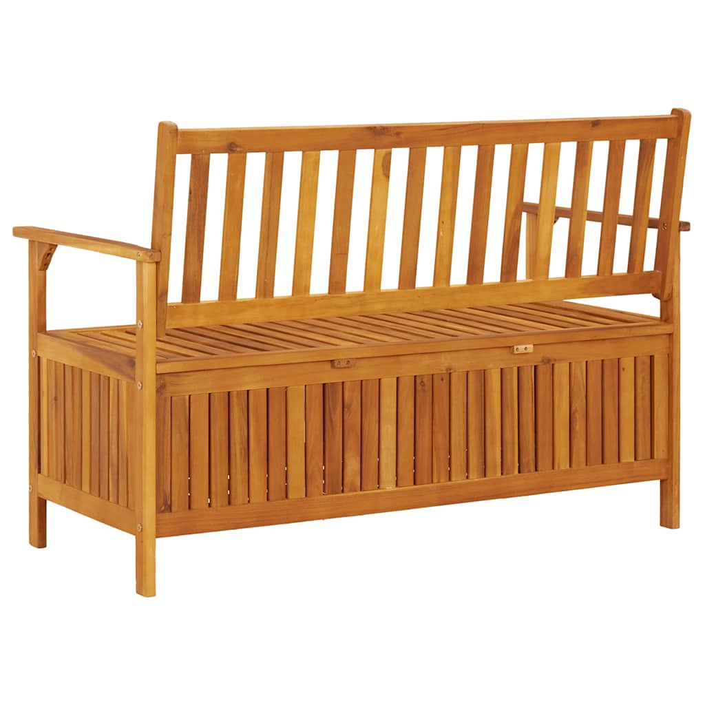 vidaXL Ławka ogrodowa ze schowkiem, 120 cm, lite drewno akacjowe
