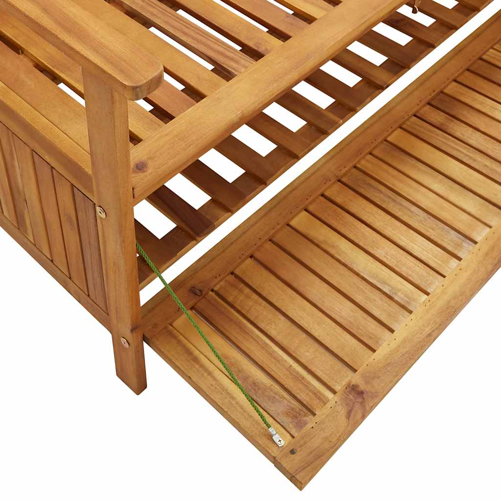 vidaXL Ławka ogrodowa ze schowkiem, 120 cm, lite drewno akacjowe