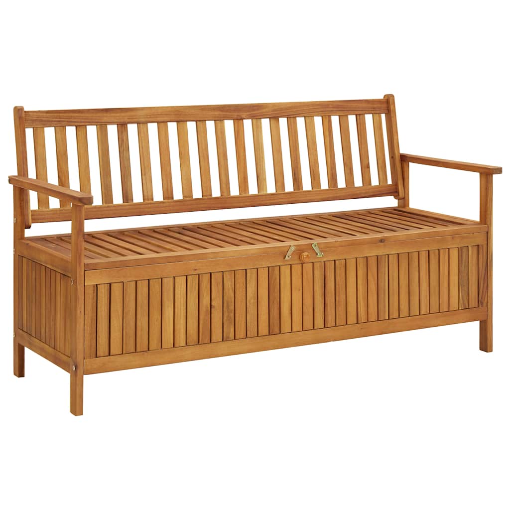 vidaXL Ławka ogrodowa ze schowkiem, 148 cm, lite drewno akacjowe