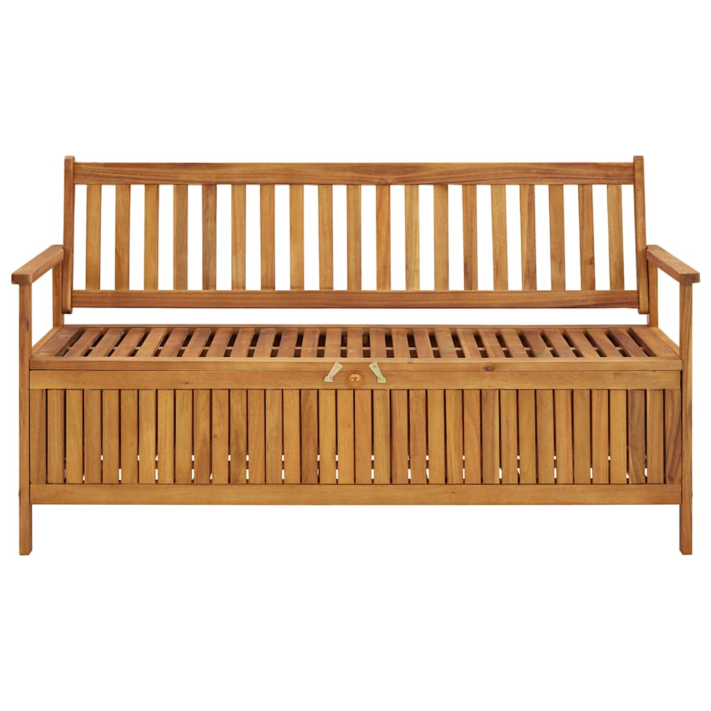 vidaXL Ławka ogrodowa ze schowkiem, 148 cm, lite drewno akacjowe