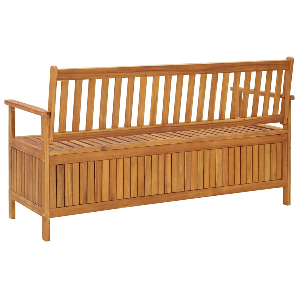 vidaXL Ławka ogrodowa ze schowkiem, 148 cm, lite drewno akacjowe