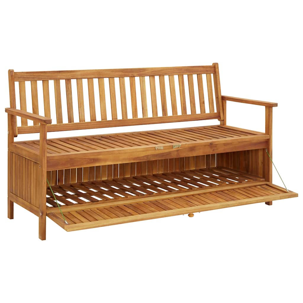 vidaXL Ławka ogrodowa ze schowkiem, 148 cm, lite drewno akacjowe