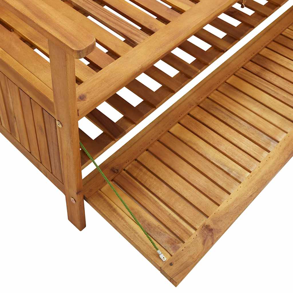 vidaXL Ławka ogrodowa ze schowkiem, 148 cm, lite drewno akacjowe