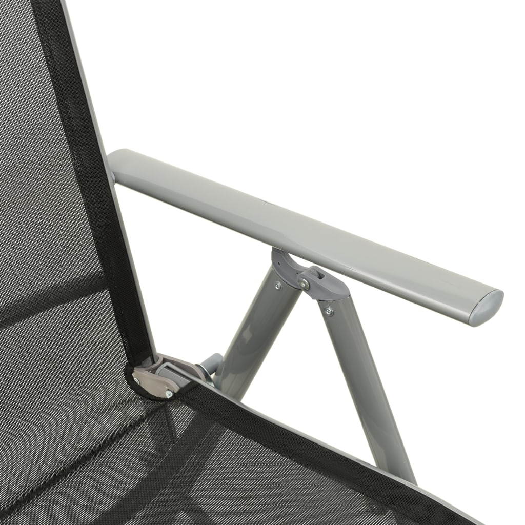 vidaXL Rozkładane krzesła ogrodowe, 2 szt., textilene i aluminium