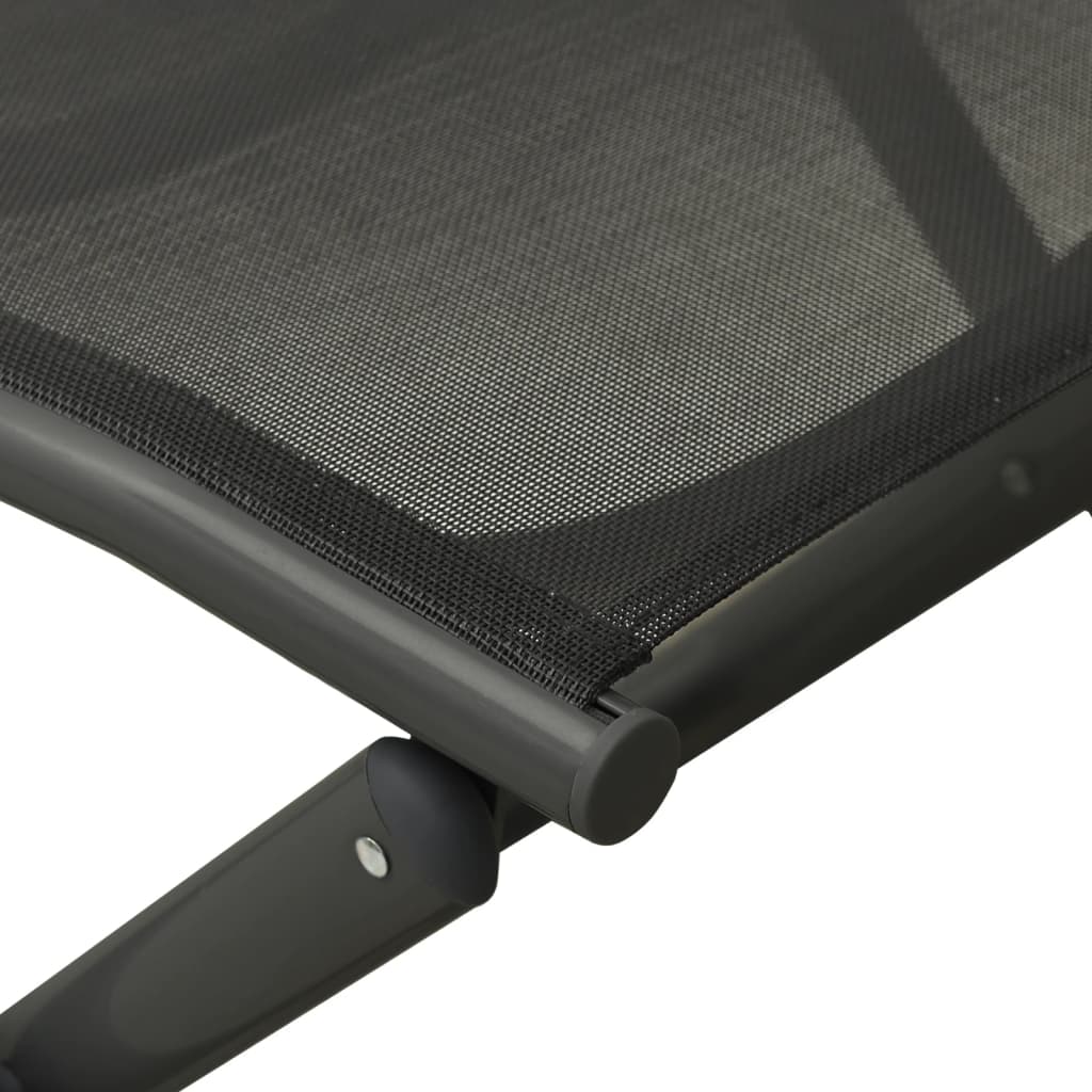 vidaXL 3-cz. zestaw mebli do ogrodu, textilene, aluminium, czarny