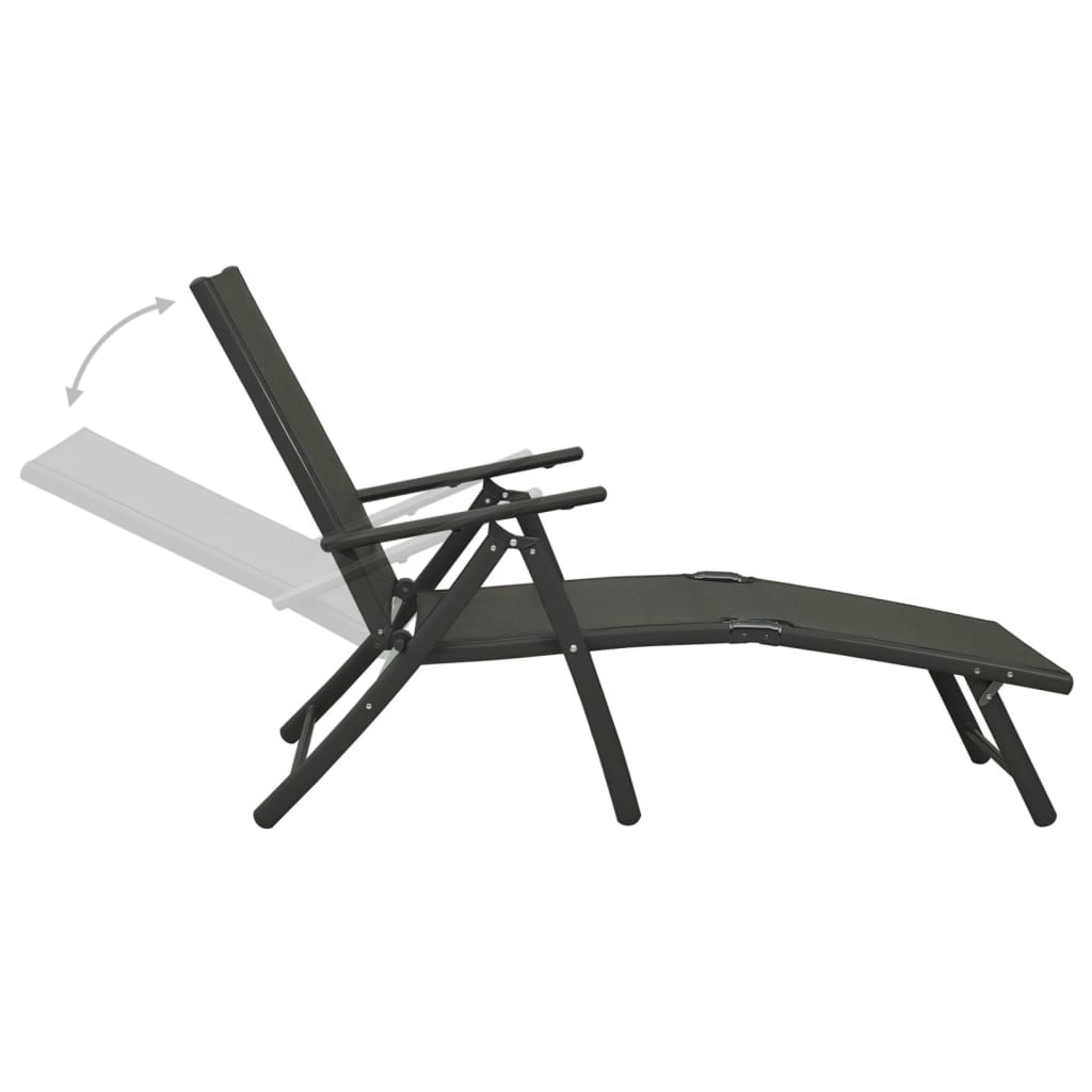 vidaXL 3-cz. zestaw mebli do ogrodu, textilene, aluminium, czarny