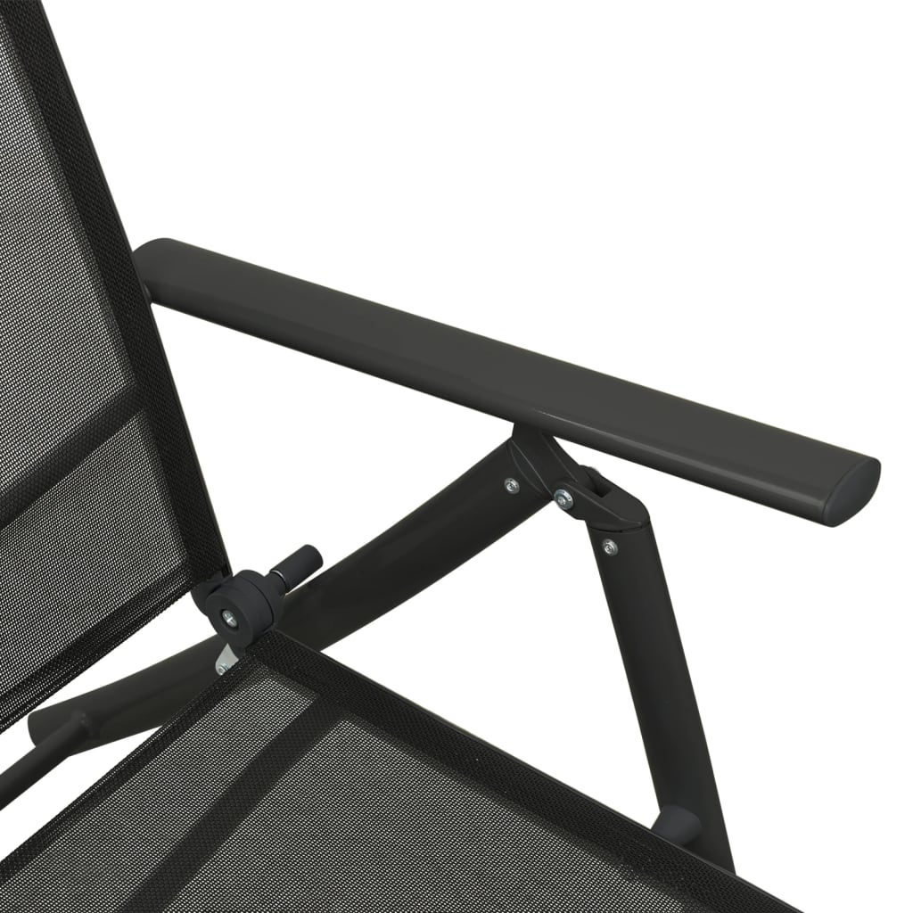 vidaXL 3-cz. zestaw mebli do ogrodu, textilene, aluminium, czarny