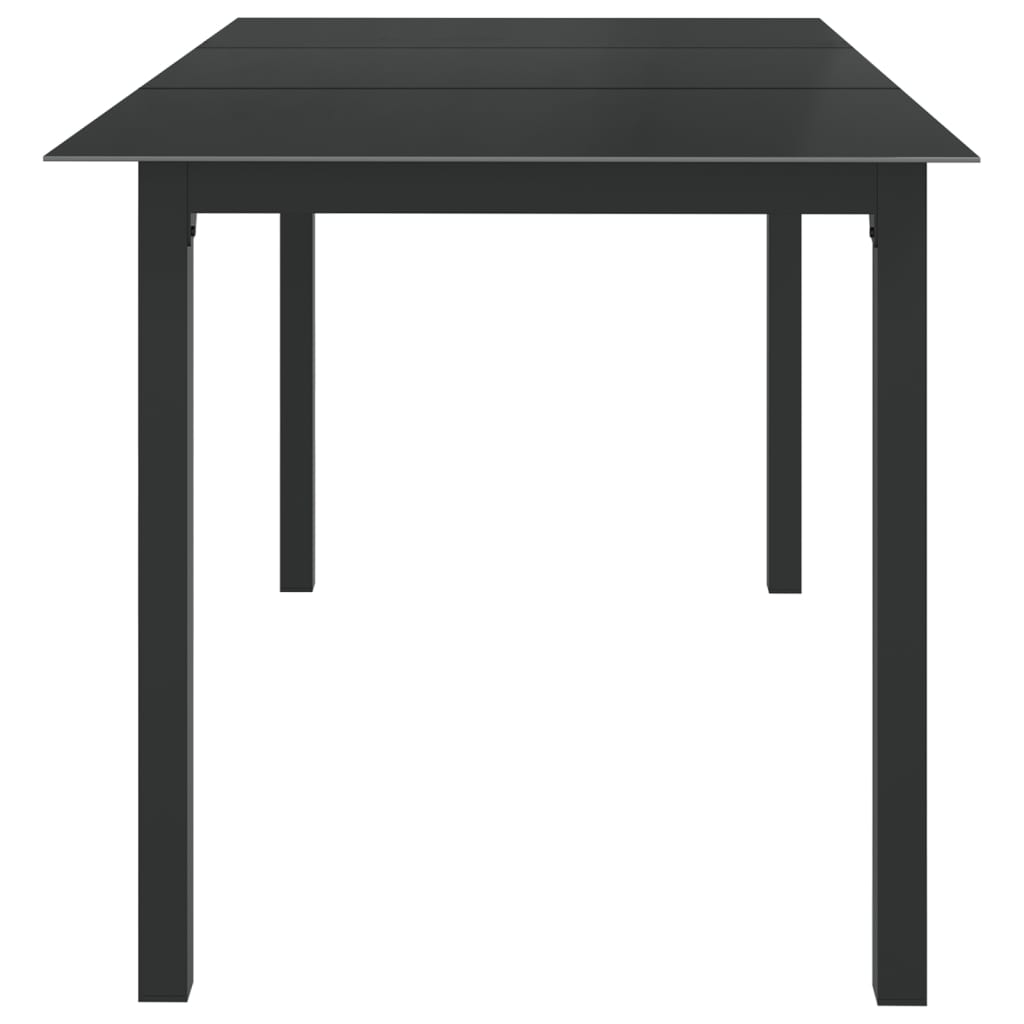 vidaXL Stół ogrodowy, czarny, 150x90x74 cm, aluminium i szkło