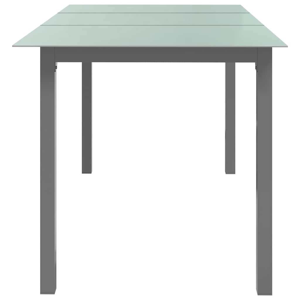 vidaXL Stół ogrodowy, jasnoszary, 150x90x74 cm, aluminium i szkło