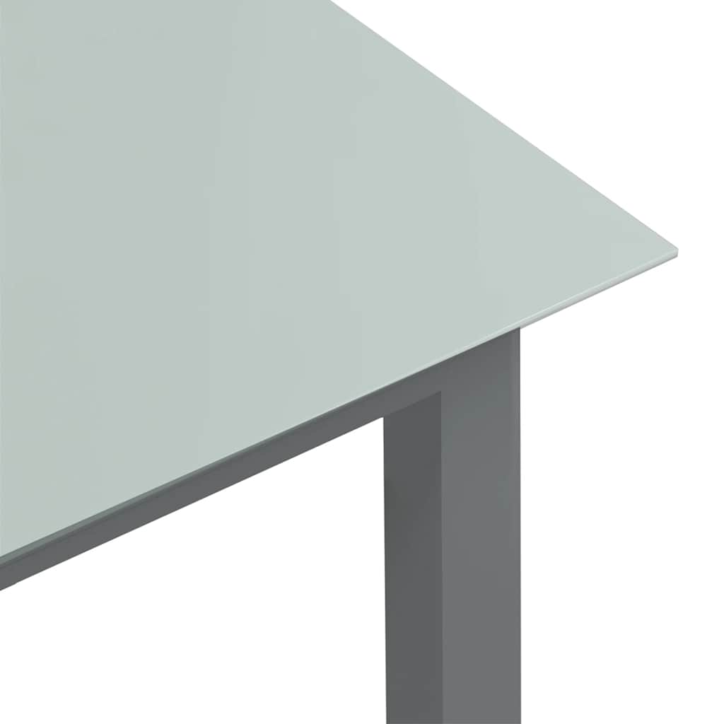 vidaXL Stół ogrodowy, jasnoszary, 150x90x74 cm, aluminium i szkło
