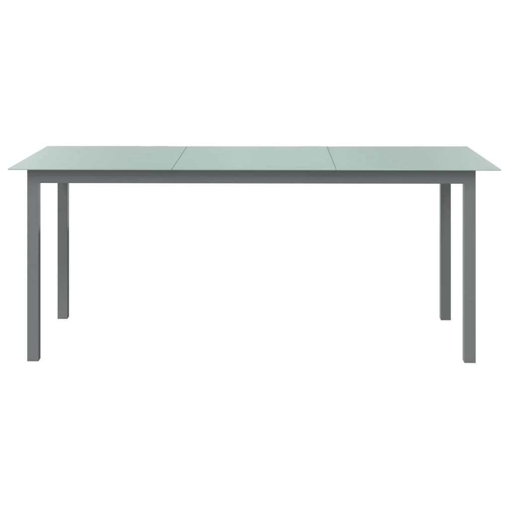 vidaXL Stół ogrodowy, jasnoszary, 190x90x74 cm, aluminium i szkło